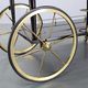 Italian mid-century bar cart with folding leaves, brass and wood