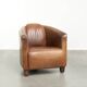 Fauteuil design aviateur en cuir de vache couleur cognac intemporelle