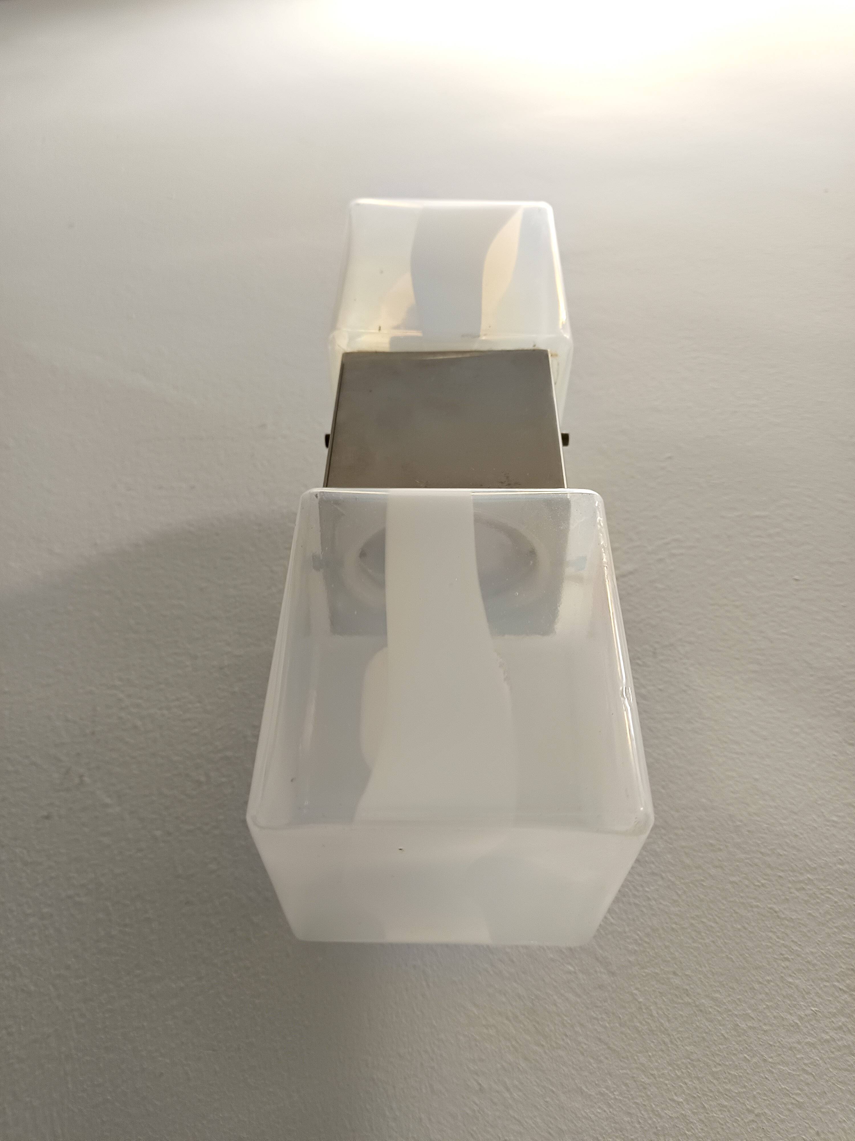 Two-Light Murano Glass and Chrome-plated Metal Sconce by Carlo Nason for Ma