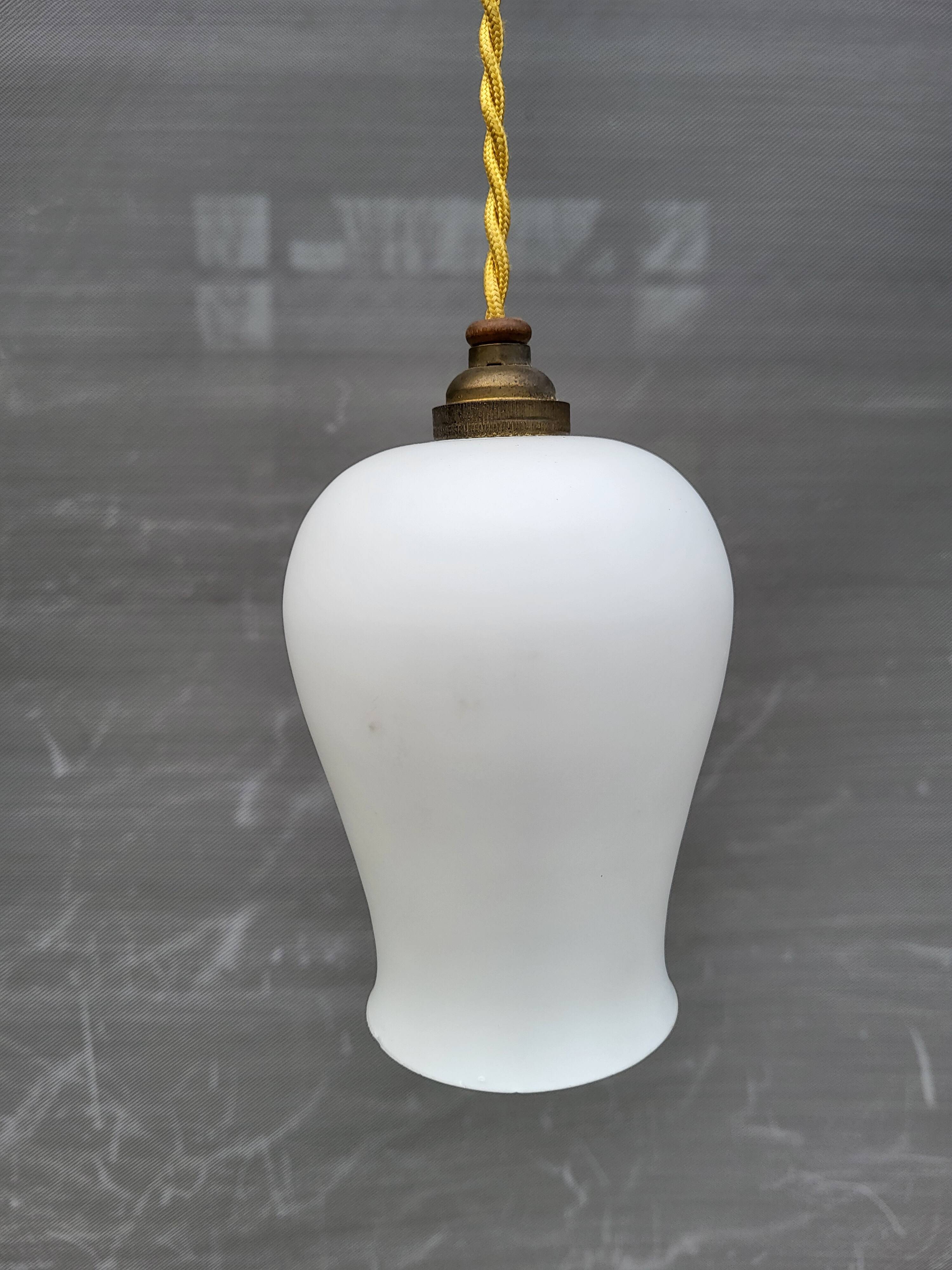 Opaline glass tulip pendant light