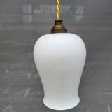 Opaline glass tulip pendant light