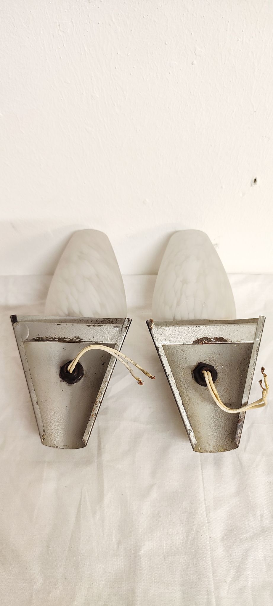 Metal and glass sconces. Spain, 1970s.