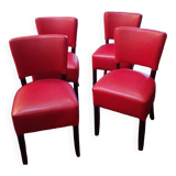 4 red chairs