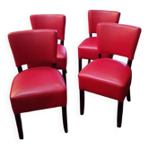 4 red chairs