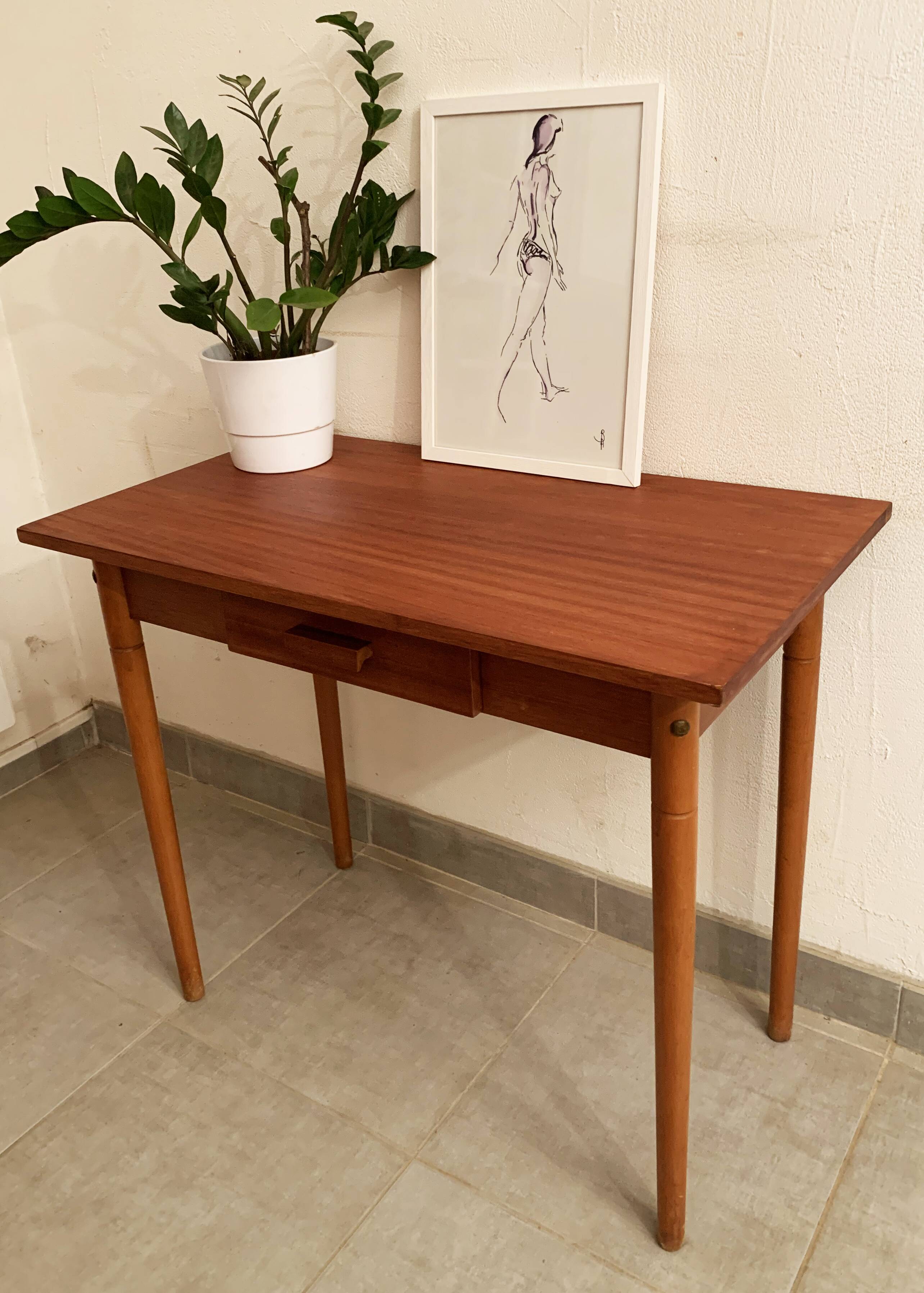 Vintage wooden desk from the 50s and 60s