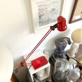 Red metal desk lamp