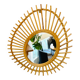 Vintage sun mirror in rattan – 60s/70s