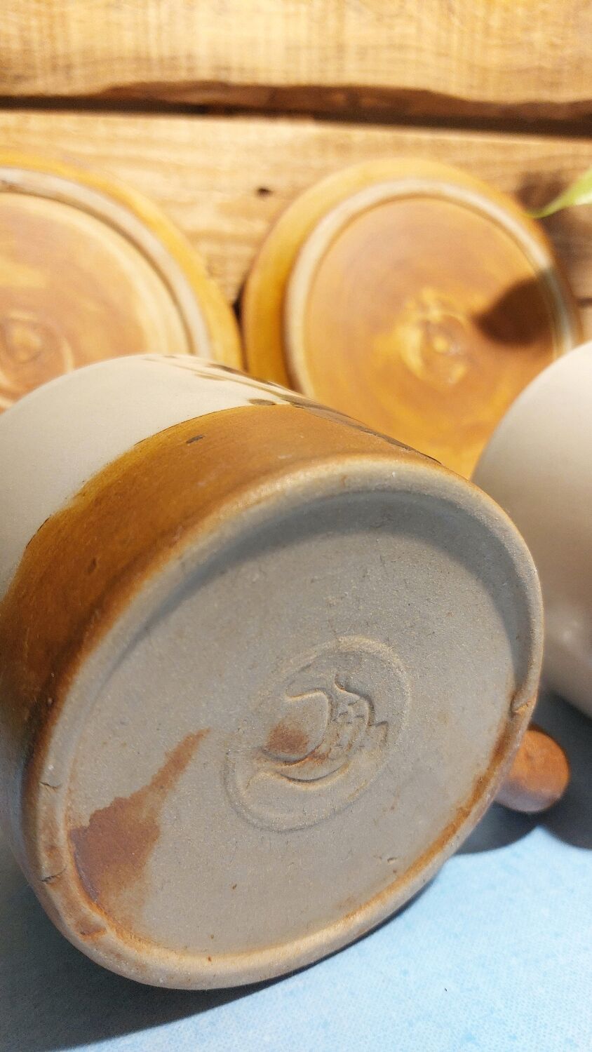 Duo mug/Vintage dessert plate "La Colombe" Ceramic