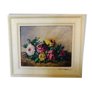 Huile sur toile nature - roses