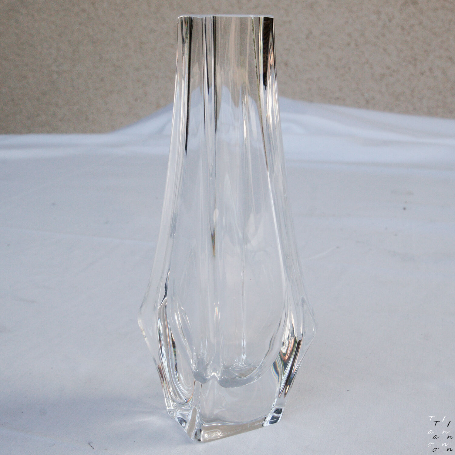 Signed Daum crystal vase