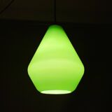 Green opaline tear drop shaped hanging lamp light