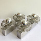 Vintage pair wall lamps spring lamp Andrea Lazzari design 70s Italy