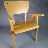 Vintage armchair child feet compass light wood