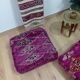 Handmade Berber pouf in wool 60 X 60 X 20 CM