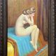Peinture de portrait nu féminin vintage