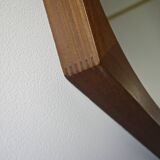 Italian octagonal teak mirror attributed to Campo & Graffi from the 1960's