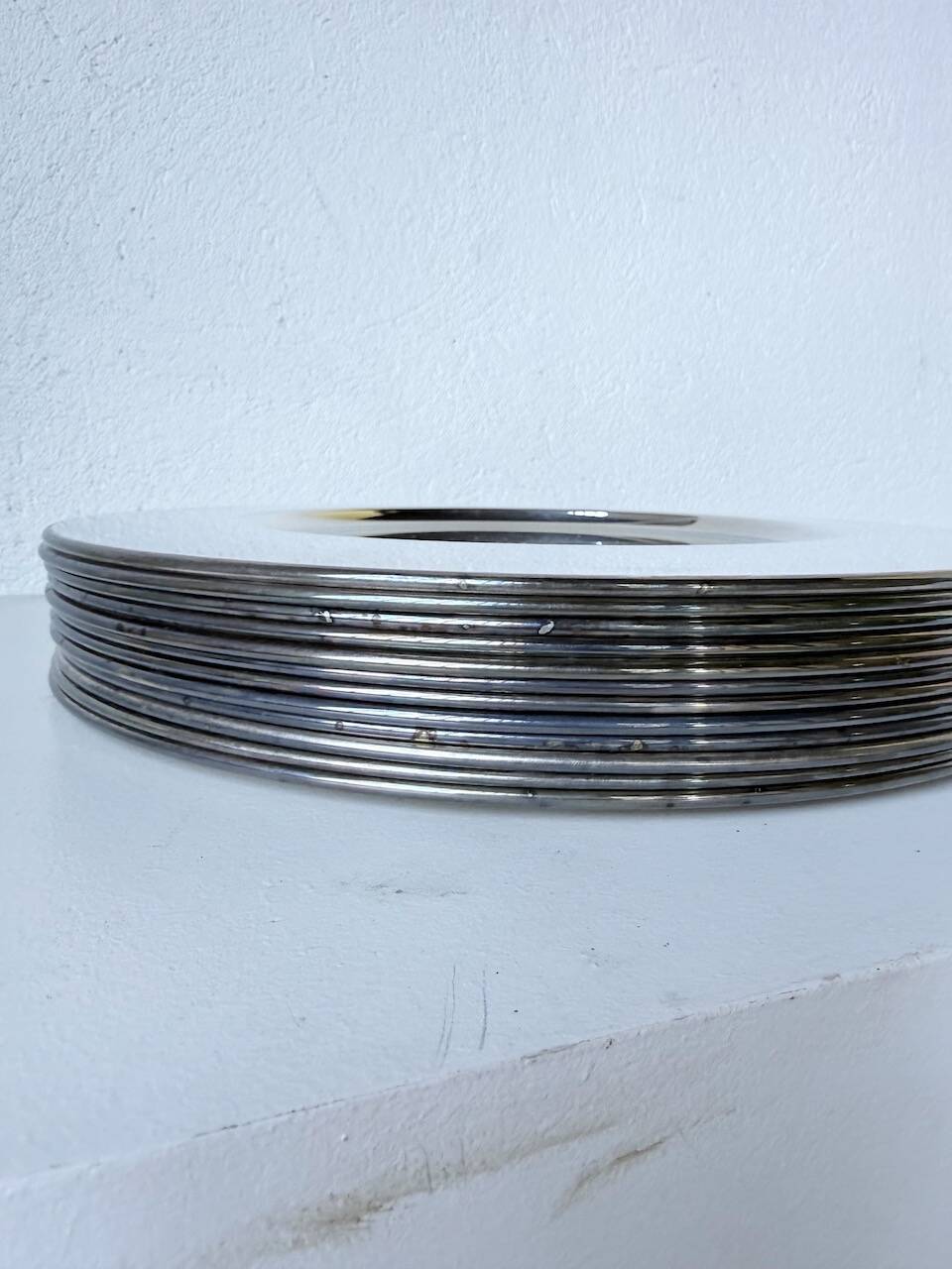 Set of 12 plates - underplates - silver-plated metal Emile Puiforcat