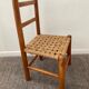Scandinavian wooden chair and braided rope seat 70s