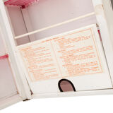 Medicine cabinet space metal double door with key Nightingale vintage