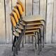 Vintage Toupie school chair, stackable in wood and metal, 1960s.