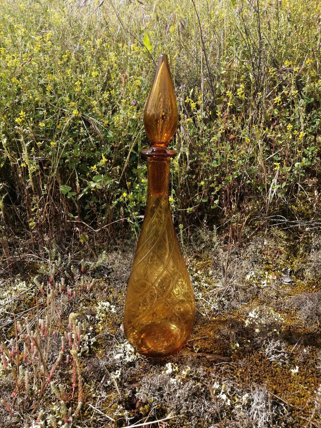 Vintage Empoli Italian blown glass carafe.