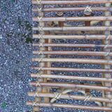 Paire de repose pieds pour fauteuils en rotin vintage