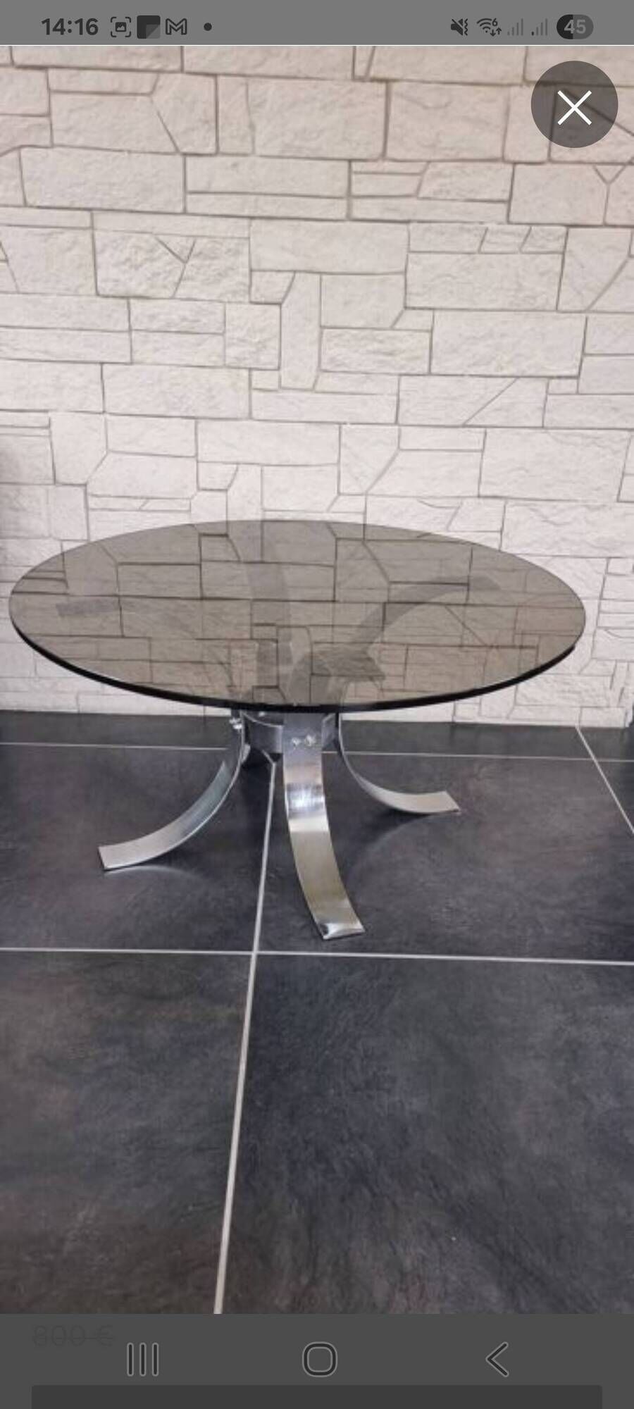 Smoked glass coffee table 1970