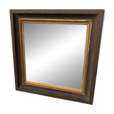 Antique rectangular mirror, carved frame
