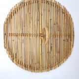 Old round rattan cheese tray
