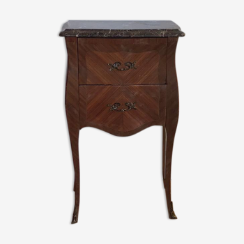 Rosewood and marble bedside table