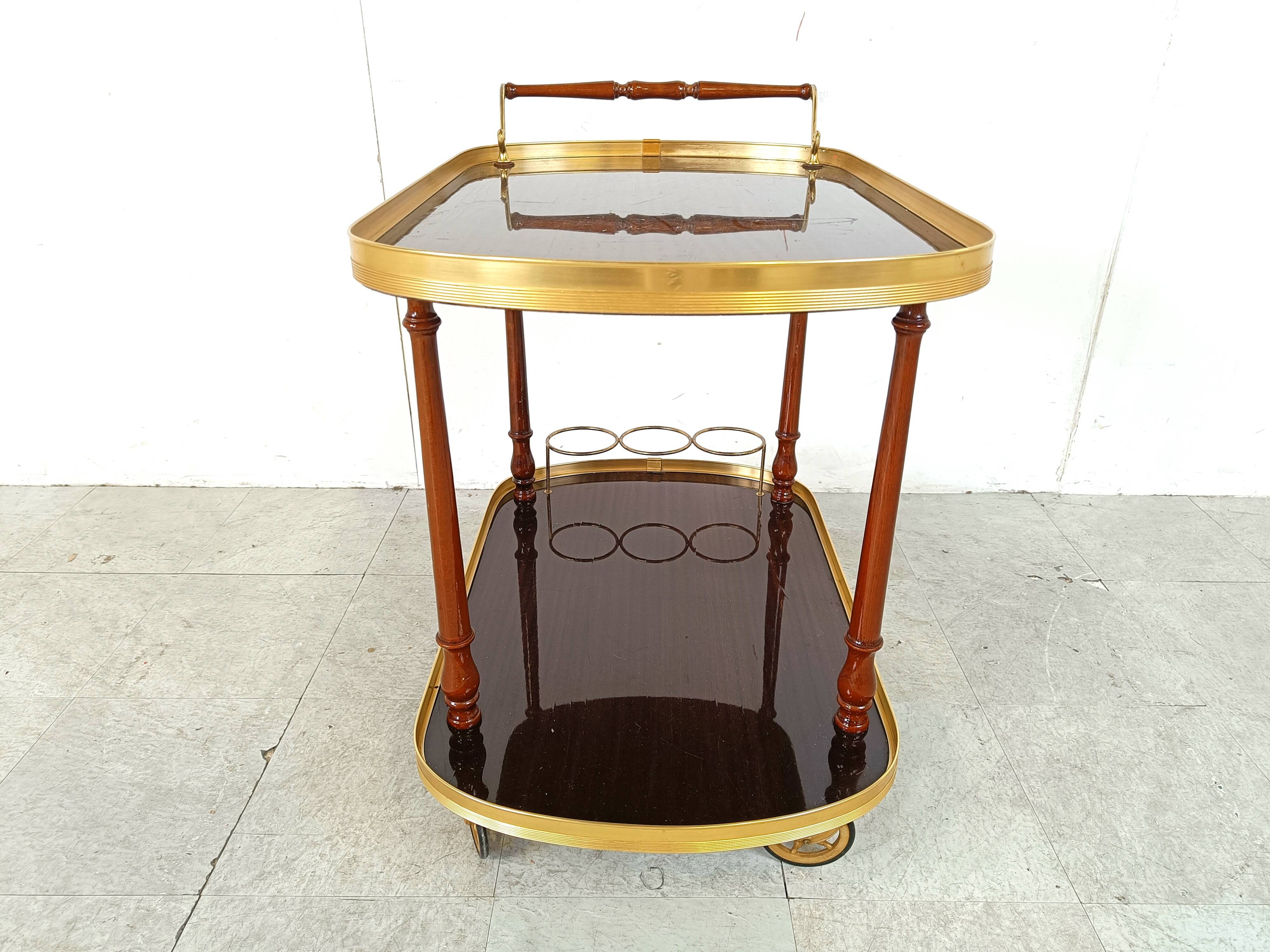 Neoclassical brass drinks  trolley, 1960s