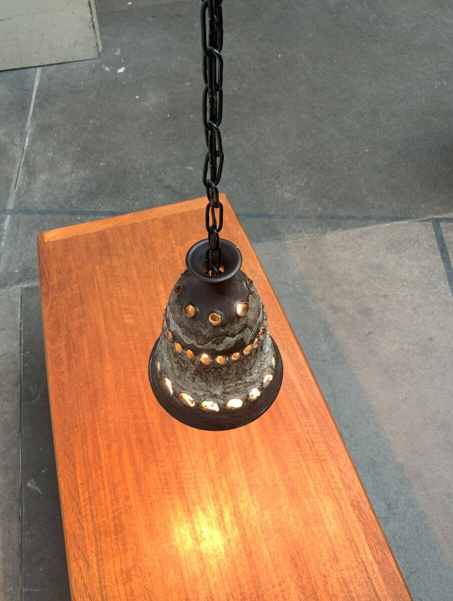 Brutalist ceramic pendant from the mid-century modern period by Judi Kunst.