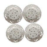 Ensemble de 4 assiettes fleuries ajourées