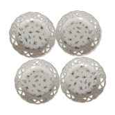 Set of 4 openwork flower plates