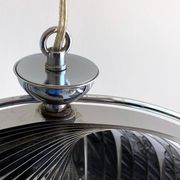 Space Age chrome aluminium moon hanging lamp,  slat lamp