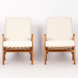 Midcentury Boucle Armchairs by Jan Vanek for ULUV, 1960s, Set of Two