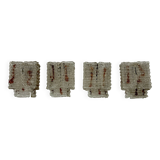 Set of four large wall lamps in murano glass elements by Poliarte. Italy 1970s