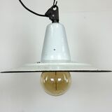 Industrial White Enamel Factory Pendant Lamp, 1960s