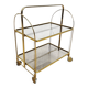 Mid-Century Folding Bar Cart – Brass and Ribbed Plexiglass – 1960s