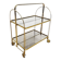 Mid-Century Folding Bar Cart – Brass and Ribbed Plexiglass – 1960s