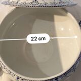 Soup tureen and plates France HB&cie Terre de fer