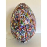 Lampe de table en verre de style oeuf de Murano multicolore floral contemporain, lot de 2 ou une paire de lustres