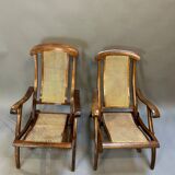 Pair Edwardian Steamer Deck Chairs