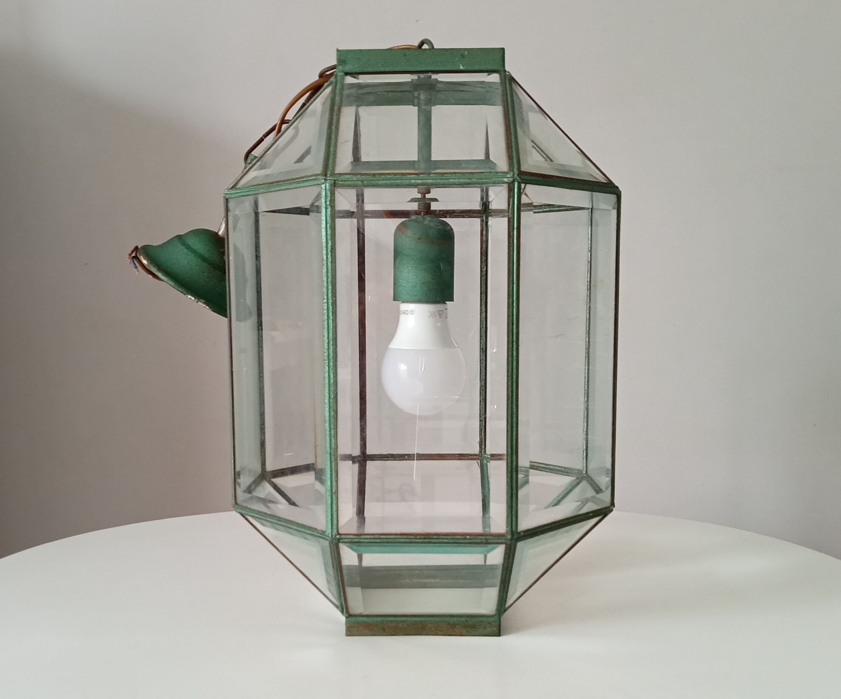 Vintage geometric pendant lamp 50s