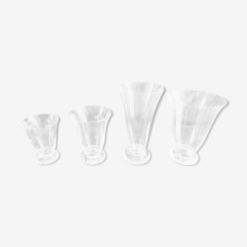 Daum cristal, service  12 verres eau, 12 verres vin,12 verres porto, 12 flûtes 1950 vintage