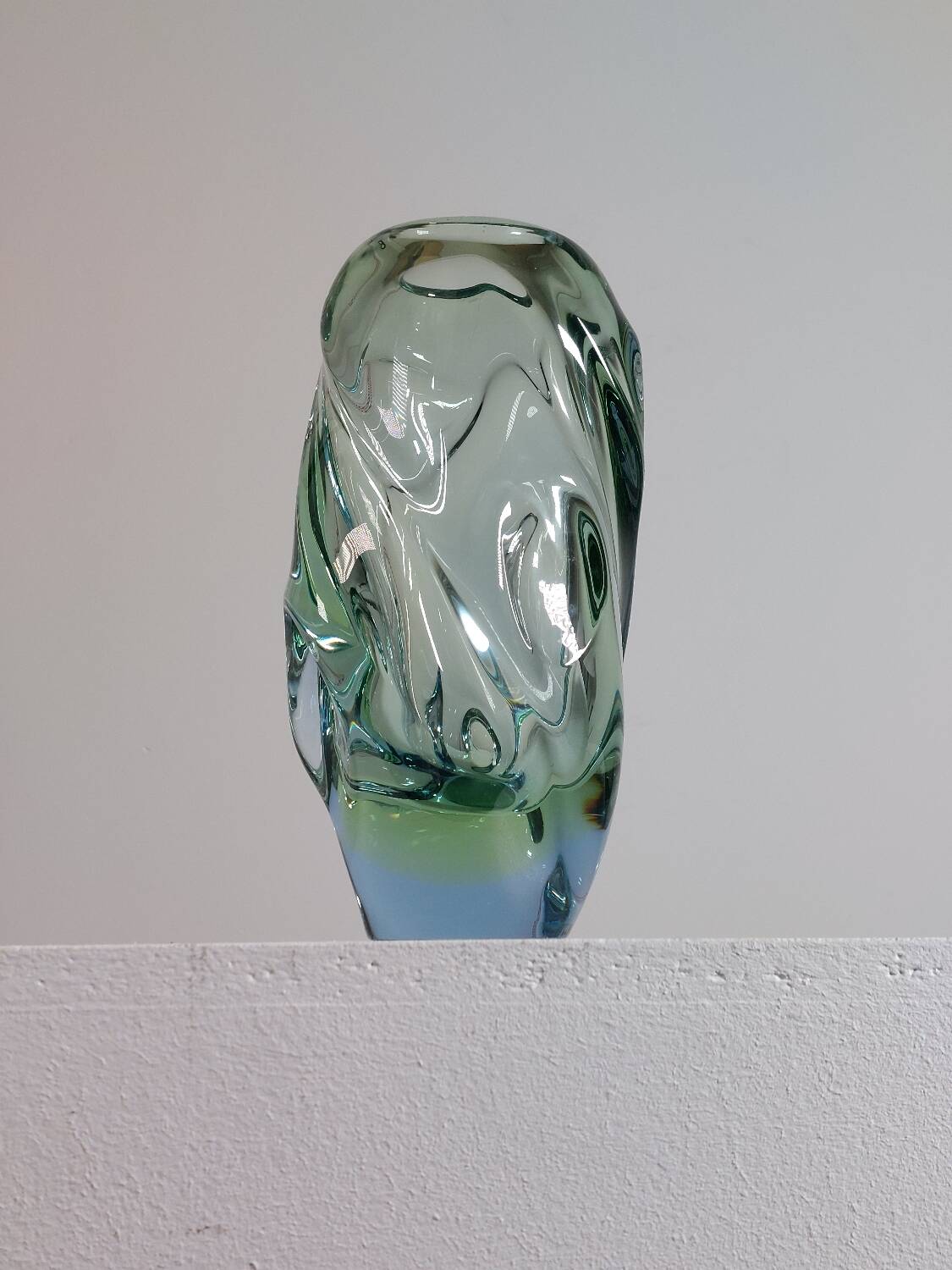 Organic glass vase by Jan Beránek Skrdlovice, mid-20th century.