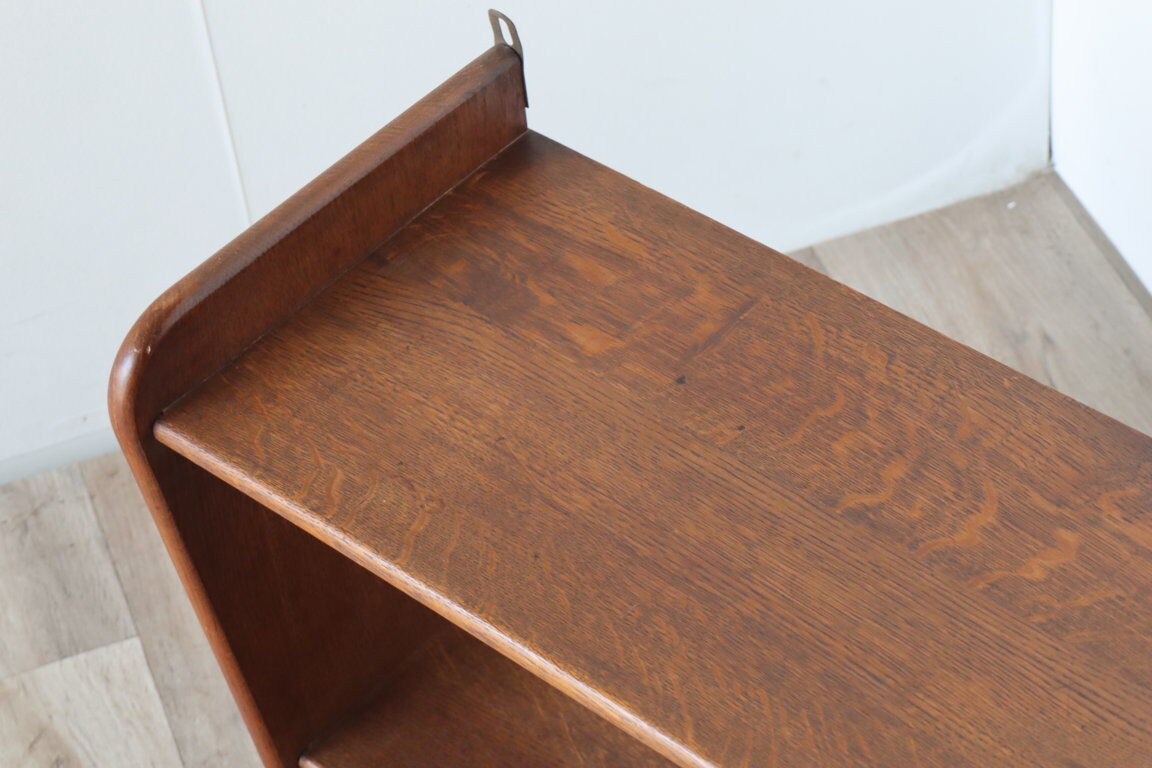 Vintage solid oak wall shelf, 1950