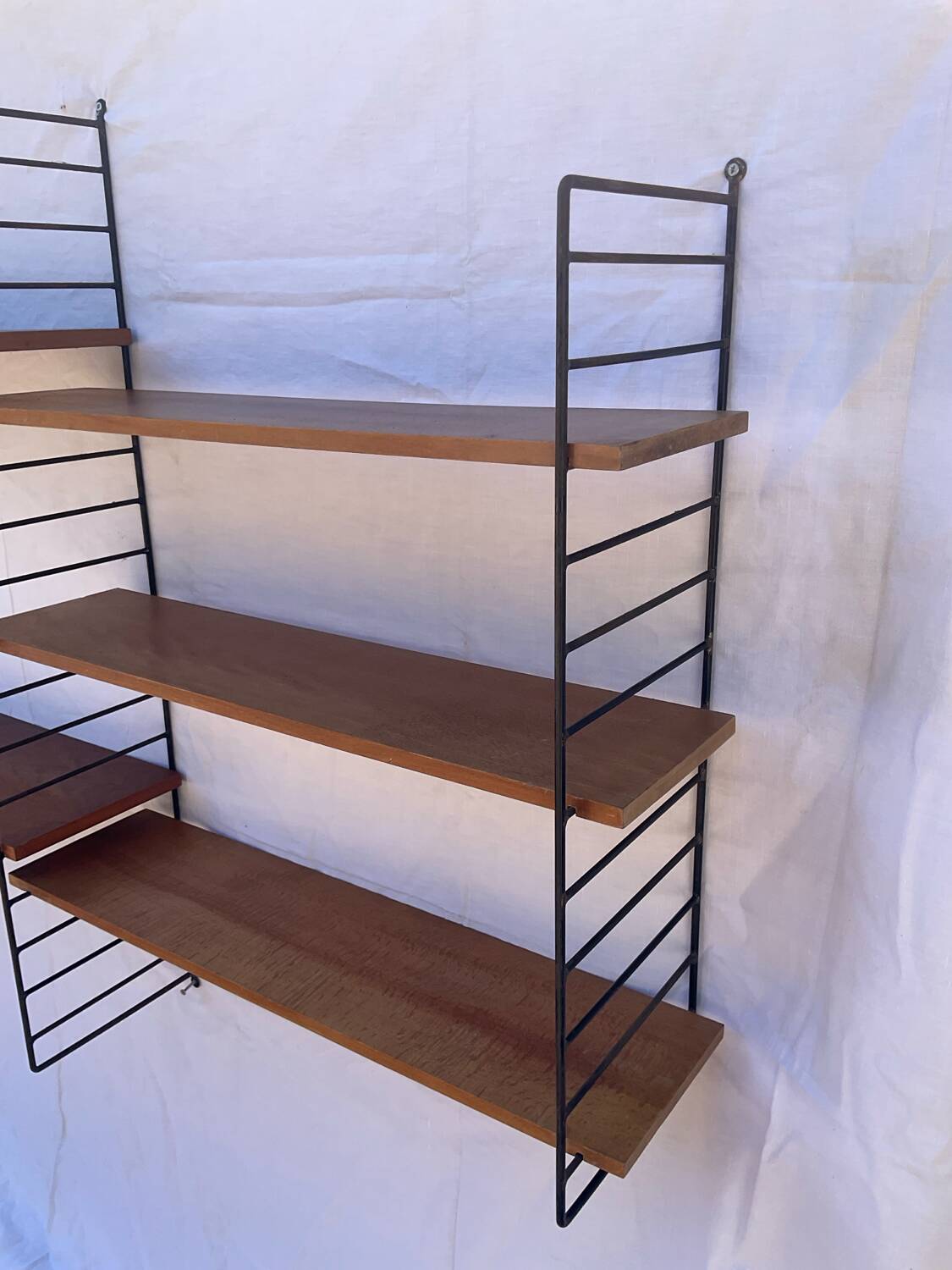 1960s String shelf in teak and metal