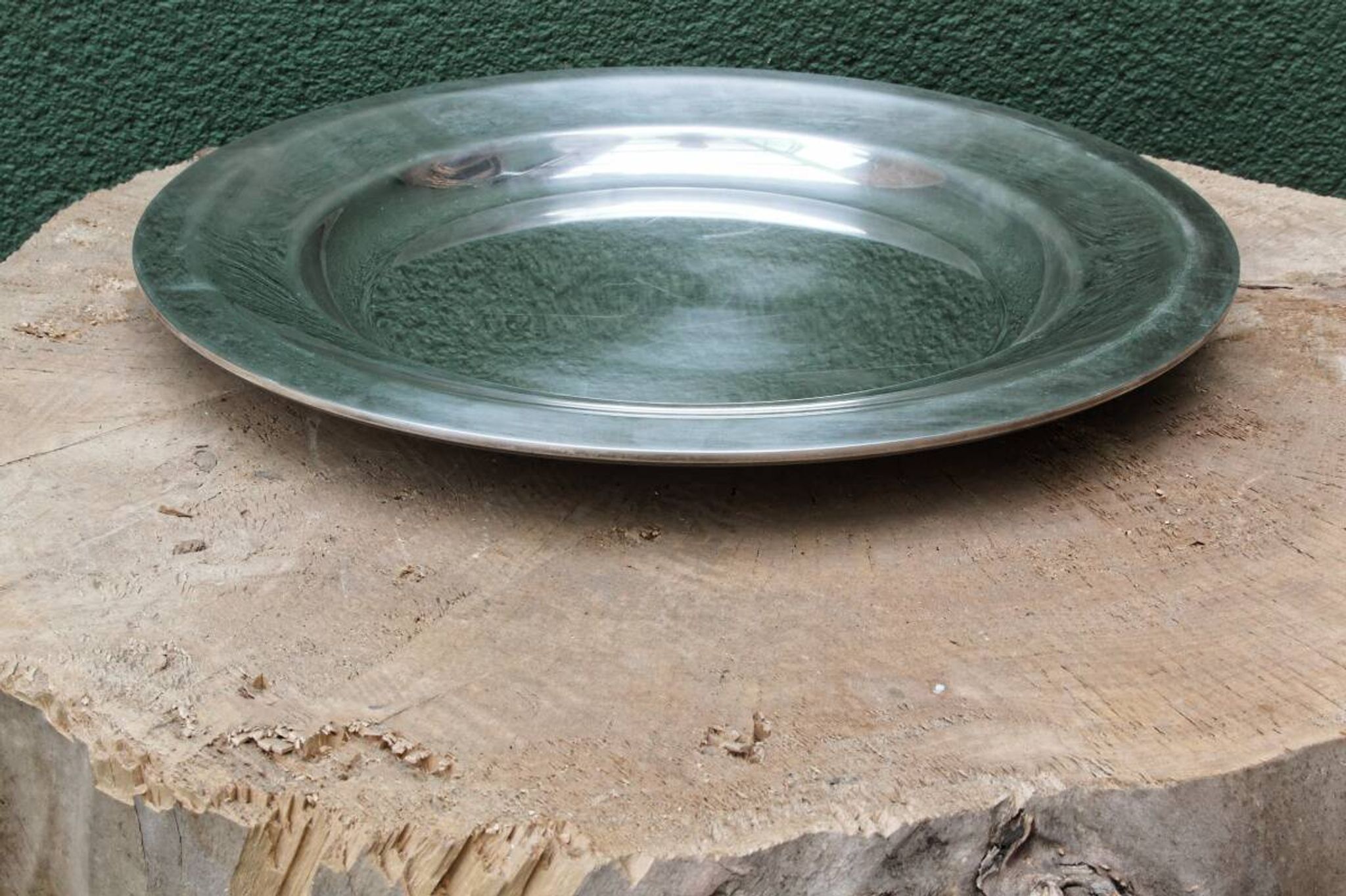 Circular plate Christofle in silver-plated metal