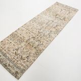 Tapis de course turc beige et marron 3x10, 84x263Cm
